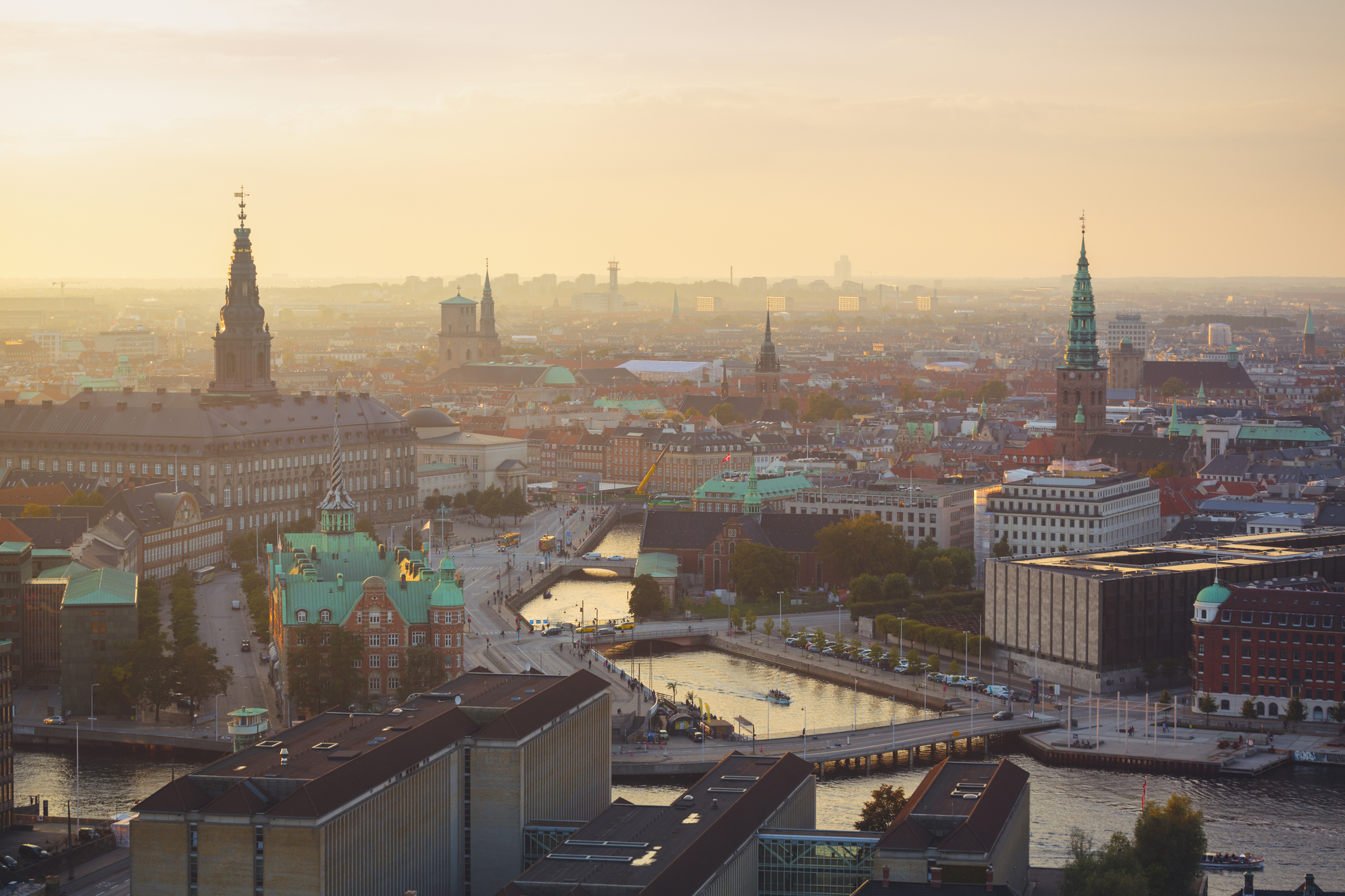 Panoramic view of central Copenhagen.